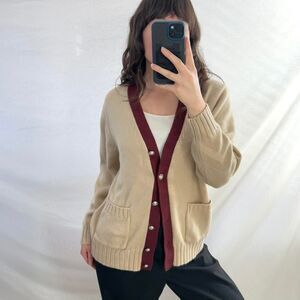Lily Rose Women's Cream and Tan Cardigan
